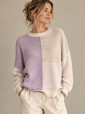 NWT - Mystree Colour Block Pullover in Lilac Combo